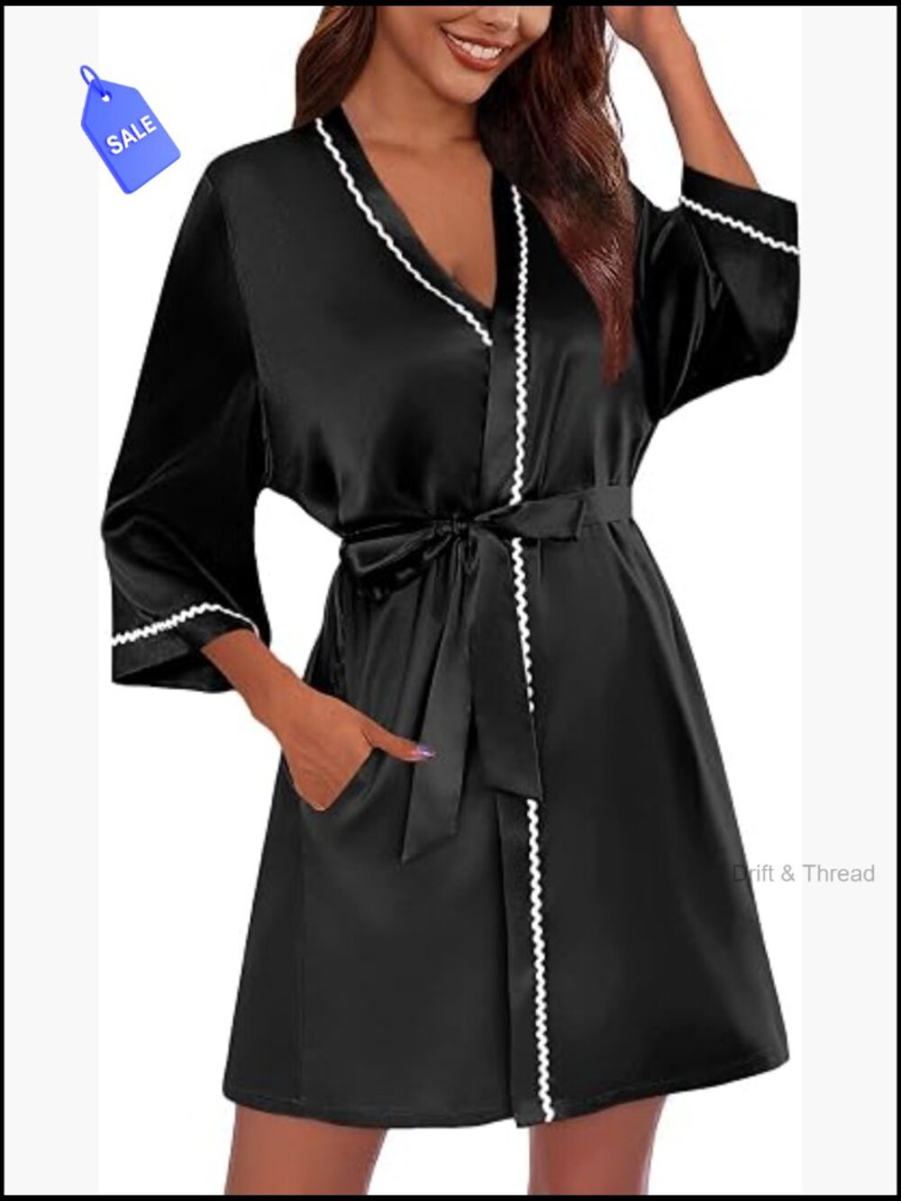 Satin Robe Short Bridesmaid Bridal Kimono Silky Long Sleeve Bathrobe S-XXL